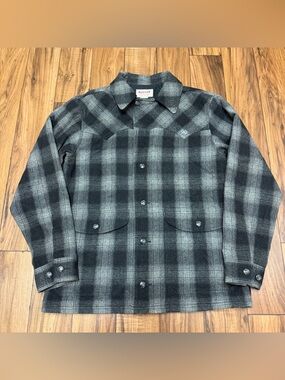 Miller Ranch By Cinch Gray Plaid Wool Ranch Jacket Western Mens Large DWJ2008001
